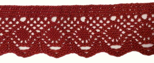 3,70m Klöppelspitze 50mm rot