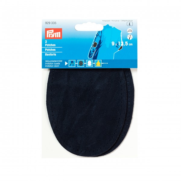 Prym 929335 Patches Velourslederimitat, aufbügelbar, 9 x 13,5 cm, marine