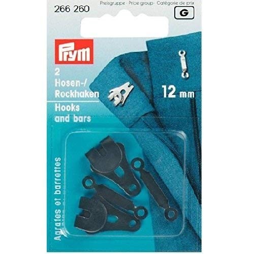 Prym 266260 Hosenhaken und Stege schwarz 12 mm
