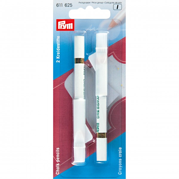 Prym 611625 Kreidestifte + Bürste weiß