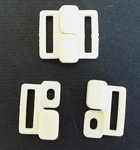 2 Bikiniverschlüsse weiß 10 mm