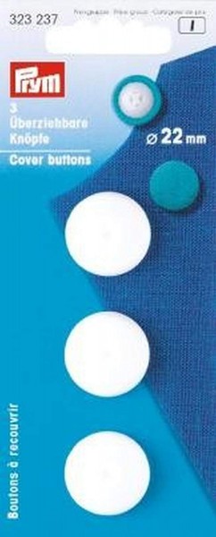 Prym 323237 Überziehbare Knöpfe KST 22 mm weiß