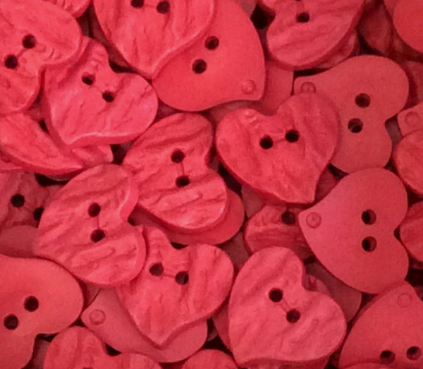 Trachten Knopf 23 mm rot Herz