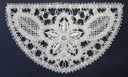 Applikation Spitzen Einsatz in creme 95 x 55 mm