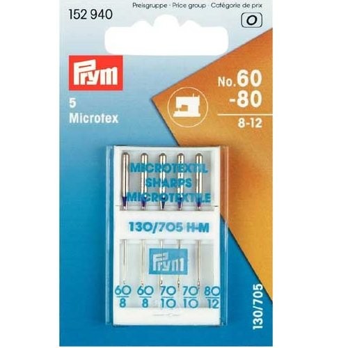 Prym 152940 Nähmaschinennadeln 130/705 Microtex 60-80