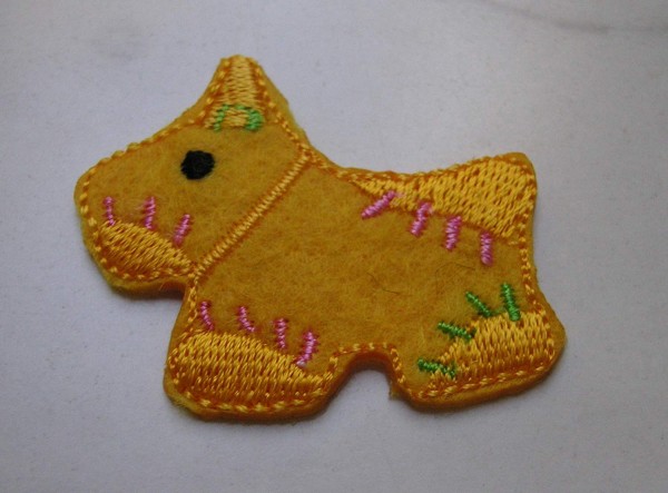 2 Applikation Hund 50 x 40mm zum Aufbügeln