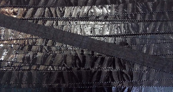 Borte Lederimitat / Kunstleder mit Tierfellmuster matt/glänzend 14 mm