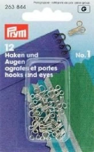 Prym 263844 Federhaken und Augen Größe 1 silber
