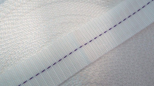 PP Gurtband 50 mm weiß Streifen violett