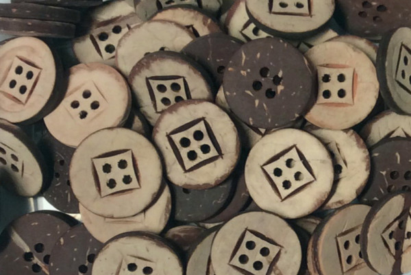 20 Knöpfe Echt Kokos natur 18 mm