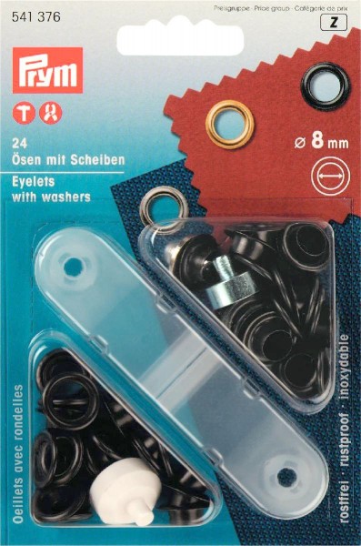Prym 541376 Ösen und Scheiben 8,0 mm brüniert