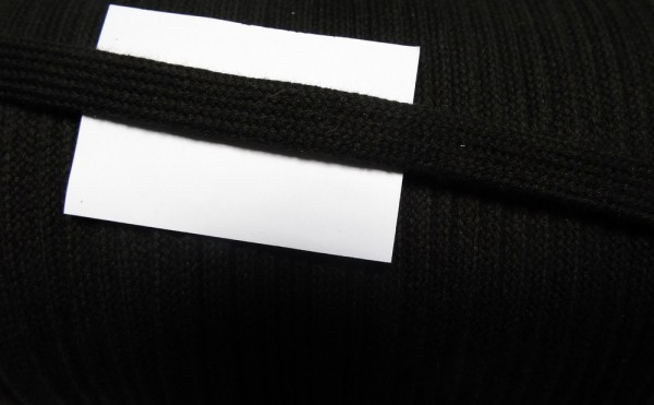 2,80 m Baumwollkordel / Hoodie Kordel schwarz 12 mm flach