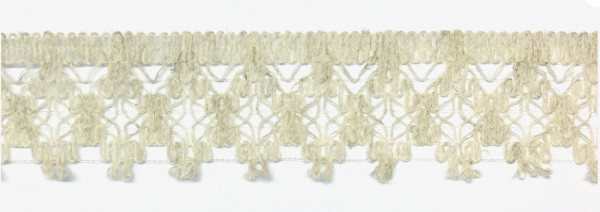 Posamentenborte 45 mm Spitze natur leinen