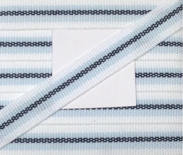 Ripsband 13 mm weiß/blau