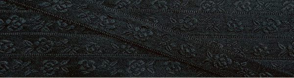 Satinband schwarz 10 mm bestickt mit Blüten