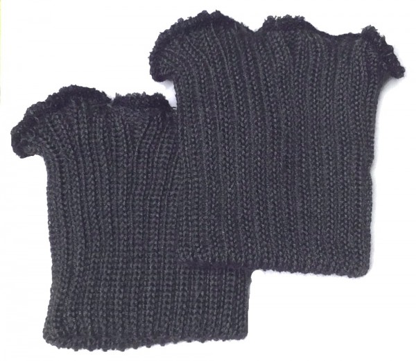 Ärmelbündchen dunkelgrau grob gestrickt