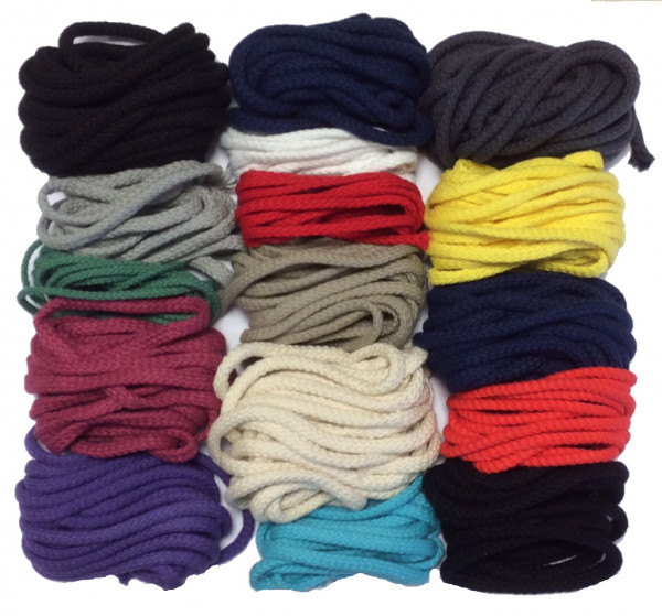 SPARANGEBOT ca. 50 m Baumwollkordel 3-6 mm farblich sortiert