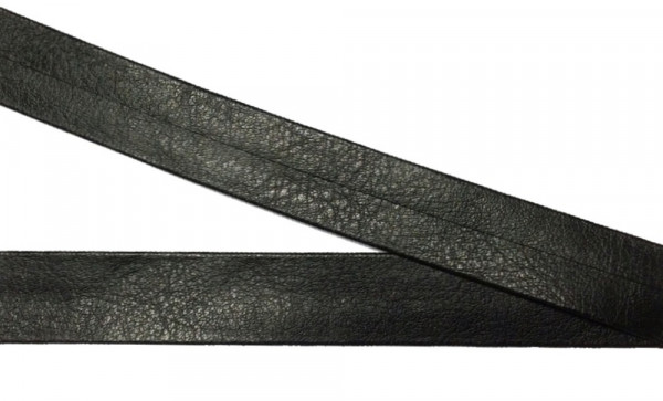 Einfaßband/Kunstleder 15 mm vorgefalzt schwarz