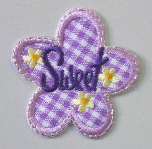 Applikation "Sweet" lila 40 x 45 mm