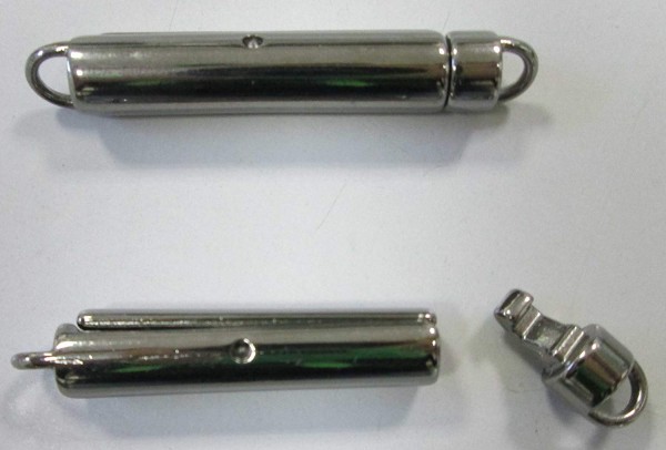 Bekleidungsverschluss raffinierter Haken silber 50 x 7 mm