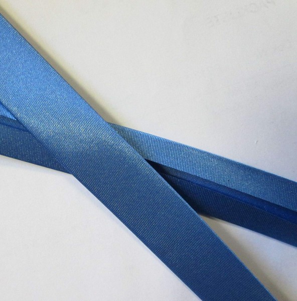 Satinschrägband stahlblau 20 mm