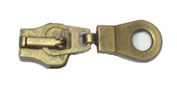 Schieber für Reißverschluß Kunststoff Spirale antik 6mm