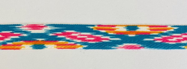 Band türkis weiß pink orange 15mm