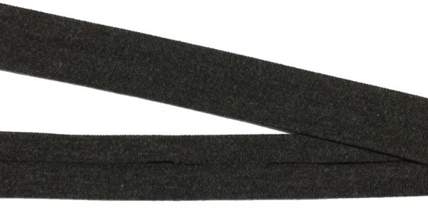 Jersey Einfassband Sweat elastisch anthrazit melange 20 mm vorgefalzt